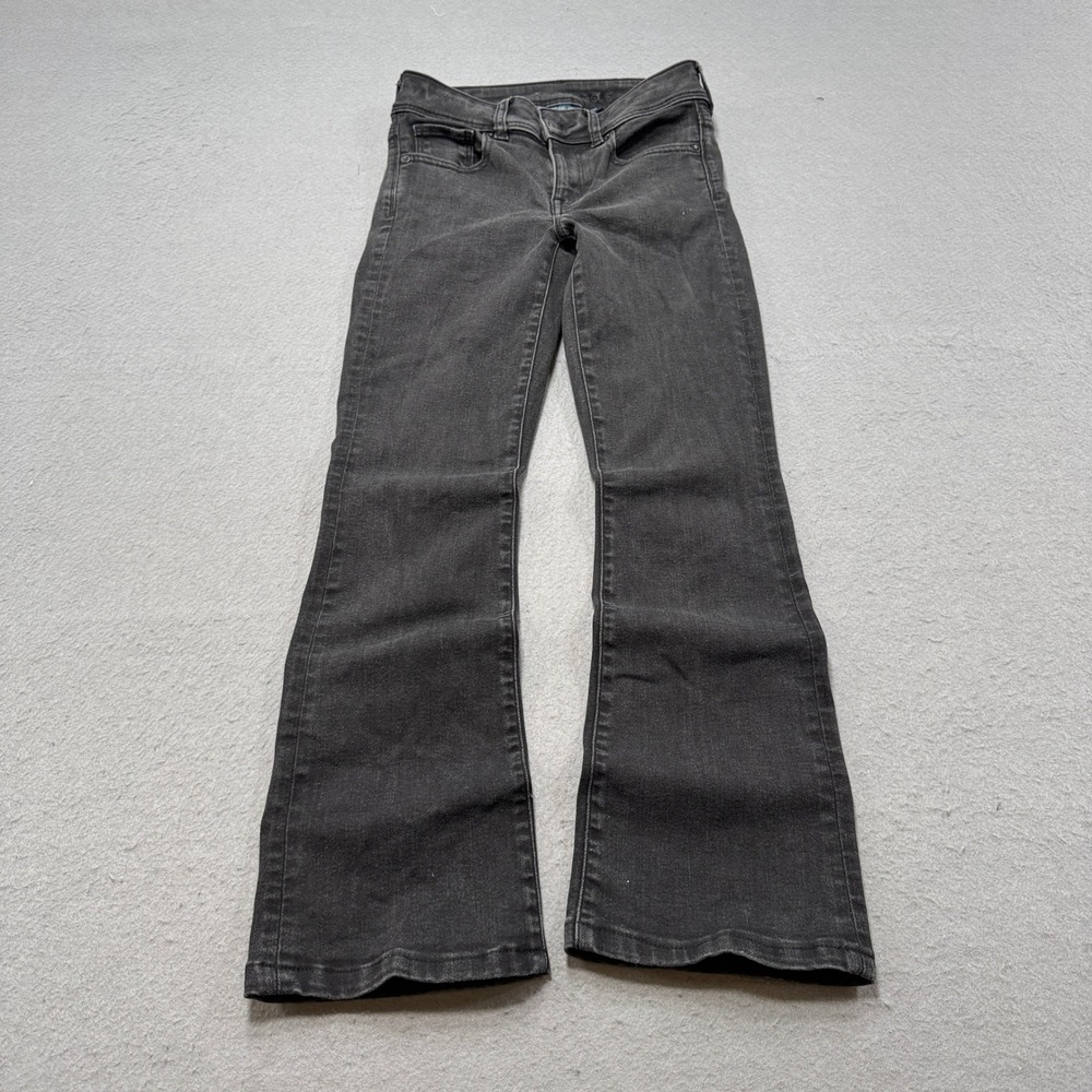 American Eagle Jeans Women's 0 Black Denim Next Level Stretch Kick Bootcut Retro